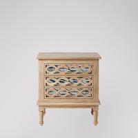 Orleans bedside table in Mango wood & Antiqued Mirror