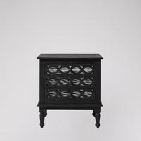 Orleans bedside table in Black & Antiqued Mirror