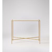 Orla console table set in Antiqued mirror & metallic