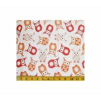 orange owl fabric cut single 160 x 110cm