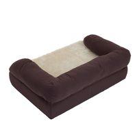 orthopaedic dog bed brown beige 75 x 50 x 25 cm l x w x h