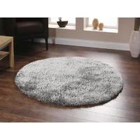 Oriel Silver Circle Shaggy Area Rug