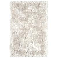 oriel white circle shaggy modern rug