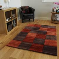 orange brown squared modern rug banbury small