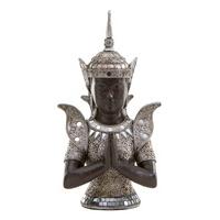 oriental buddha silver jewelled chinese statue praying decorative wood ...