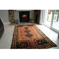 Orange Hand Made Persian Qashqai Wool Rug