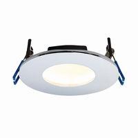 orbital plus 9w led warm white fire rated downlight chrome ip65 460lm  ...