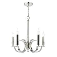 ORF0538 Orford 5 Light Pendant Ceiling Light In Polished Nickel