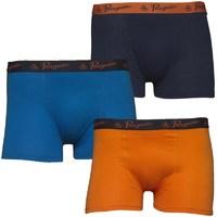 Original Penguin Junior Boys Three Pack Boxer Shorts Blue/Orange