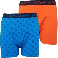 Original Penguin Junior Boys Two Pack Boxer Shorts Blue/Orange