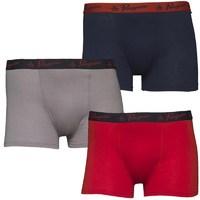 Original Penguin Junior Boys Three Pack Boxer Shorts Red/Blue/Grey