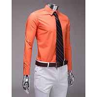 Orange Slim Fit Long Sleeve Shirt