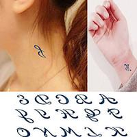 Originality DIY Letter Tattoo Stickers Temporary Tattoos(1 Pc)