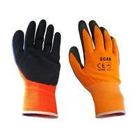 orange foam latex coated glove 13g xl