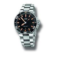 oris aquis date mens stainless steel bracelet watch