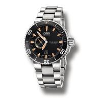 oris aquis divers small seconds mens automatic black dial stainless st ...