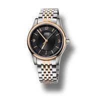Oris Classic Date automatic men\'s rose gold-plated and stainless steel watch