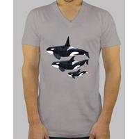 orca man manga short beak long neck, gray melange