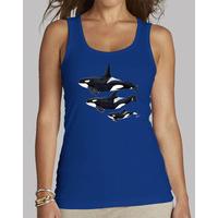 orca woman without sleeves, royal blue