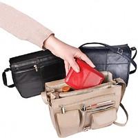 Organiser Handbag with Security Strap Colour - Stone