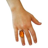 Orange Jewelled Stone Ring