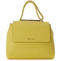 orciani shoulder bag in yellow tumbled leather womens shoulder bag in  ...