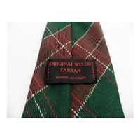 Original Welsh Tartan Pure New Wool Tie Green & Red Check