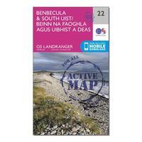 ordnance survey landranger active 22 benbecula south uist map with dig ...