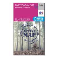 Ordnance Survey Landranger Active 144 Thetford & Diss, Breckland & Wymondham Map With Digital Version - Orange, Orange