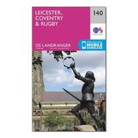 Ordnance Survey Landranger 140 Leicester, Coventry & Rugby Map With Digital Version - Orange, Orange