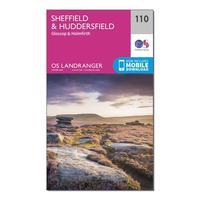 Ordnance Survey Landranger 110 Sheffield & Huddersfield, Glossop & Holmfirth Map With Digital Version - Orange, Orange