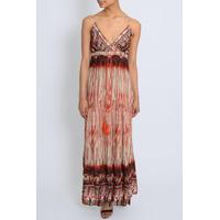 orange tribal printed maxi dress