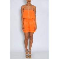 Orange Buttoned Playsuit