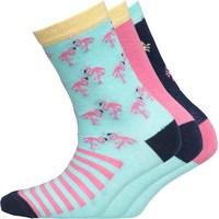 original penguin girls three pair pack socks shocking pinkaqua sky