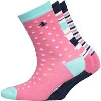 original penguin girls three pair pack socks shocking pinkstripe