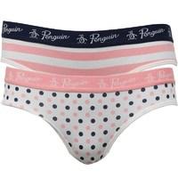 Original Penguin Womens Two Pack Briefs Spot Pink