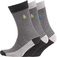 original penguin mens three pack socks black