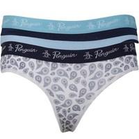 original penguin womens three pack briefs paisley turquoise