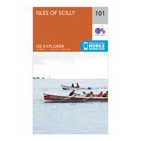 Ordnance Survey Explorer 101 Isles of Scilly Map With Digital Version, Orange