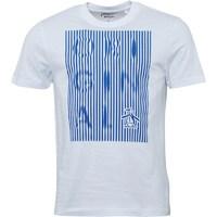 original penguin mens original displaced stripes t shirt white