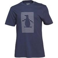 Original Penguin Mens Shadow Stripe Pete Graphic T-Shirt Black Iris