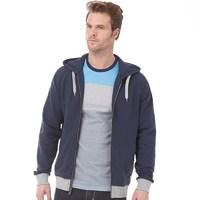 original penguin mens contrast rib patch zip thru hoody total eclipse