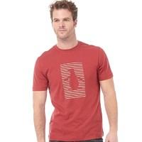 Original Penguin Mens Shadow Stripe Pete Graphic T-Shirt Brick Red