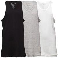 Original Penguin Mens Three Pack Vests White/Grey/Black