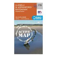 Ordnance Survey Explorer Active 178 Llanelli & Ammanford Map With Digital Version - Orange, Orange