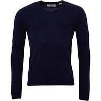 Original Penguin Mens Long Sleeve Raglan Jersey V-Neck Jumper Dark Sapphire