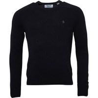 Original Penguin Mens Long Sleeve Raglan Jersey Crew Neck Jumper True Black