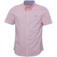Original Penguin Mens Short Sleeve Oxford Shirt Pink Icing