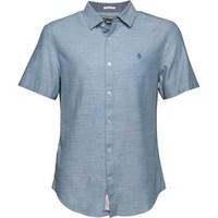 Original Penguin Mens Herringbone Shirt Aegean Blue