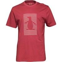 Original Penguin Mens Shadow Stripe Pete Graphic T-Shirt Brick Red